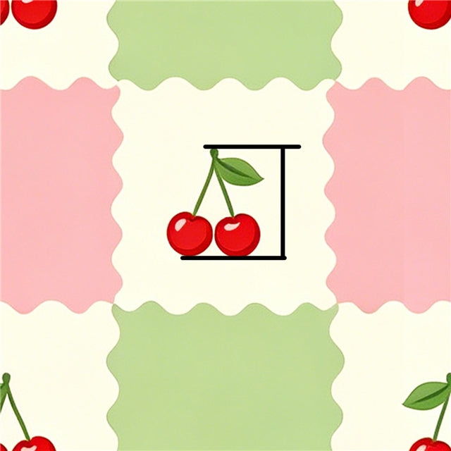 Cherry Plaid Printed Faux Leather Sheet FeeFiFauxLeather