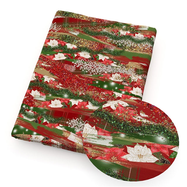 Christmas Brush Strokes Textured Liverpool/ Bullet Fabric FeeFiFauxLeather