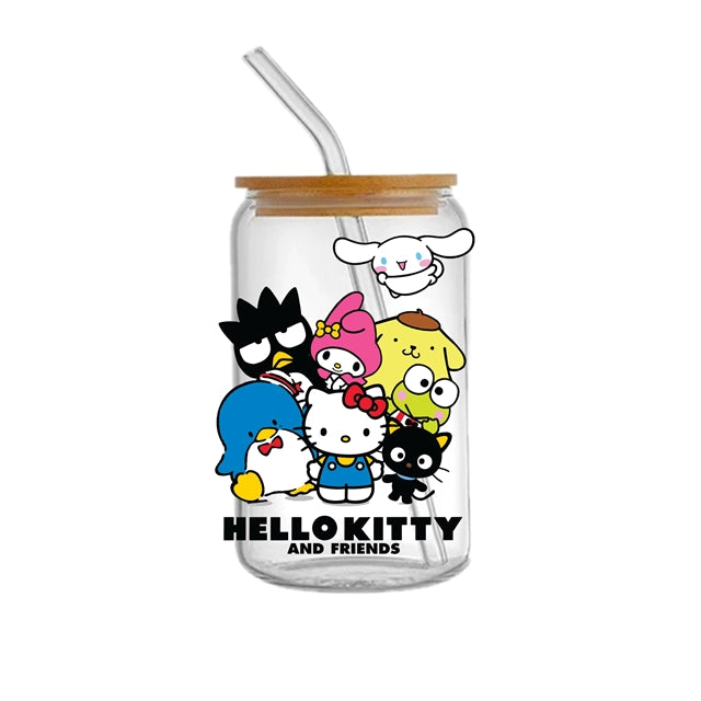 Kuromi Sanrio Hello Kitty UV DTF Glass Can Wrap for 16 oz Libbey Glass, Permanent and Ready to Apply, UV dtf Cup Wrap ready to ship, Glass Can Wrap