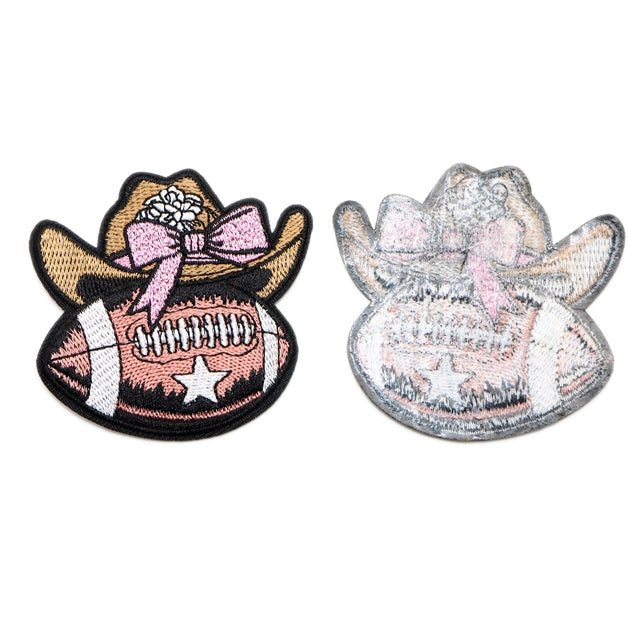 Cowboy Hat Football Embroidery Patch