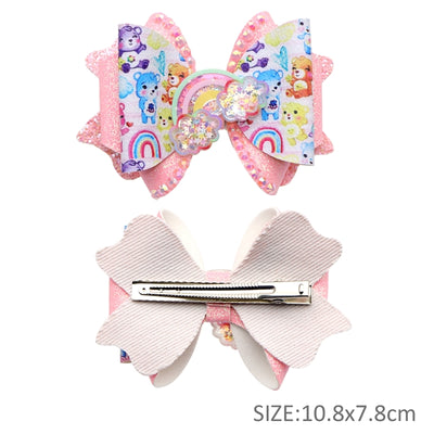 Care Bear Printed Faux Leather Pre-Cut Bow Includes Centerpiece