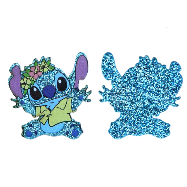 Blue Alien Glitter Resin 5 piece set FeeFiFauxLeather