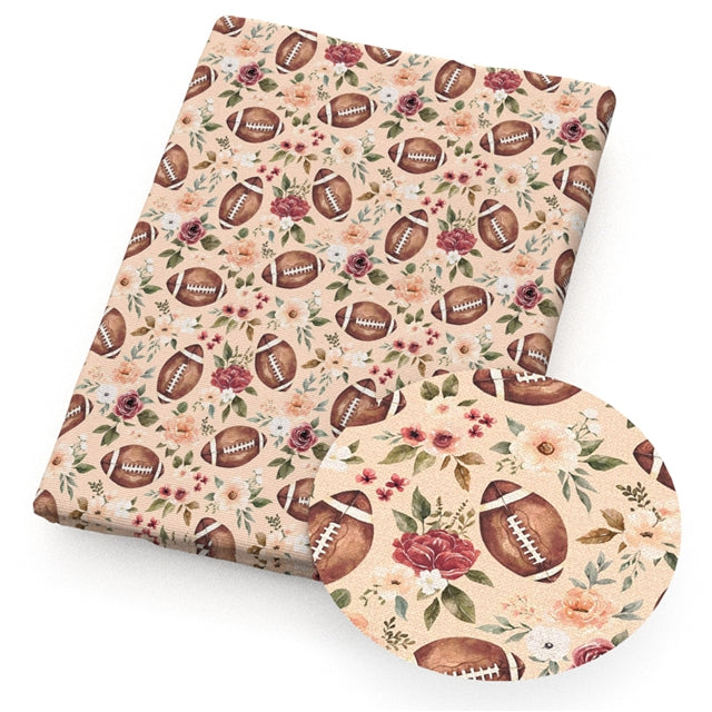 Football Sport Printed Faux Leather Sheet FeeFiFauxLeather