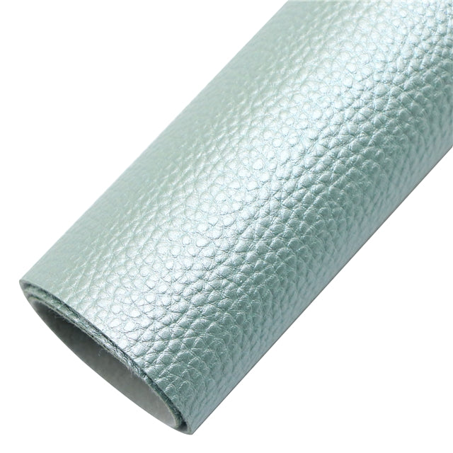 Metallic Solid Pebbled Litchi Faux Leather Sheet