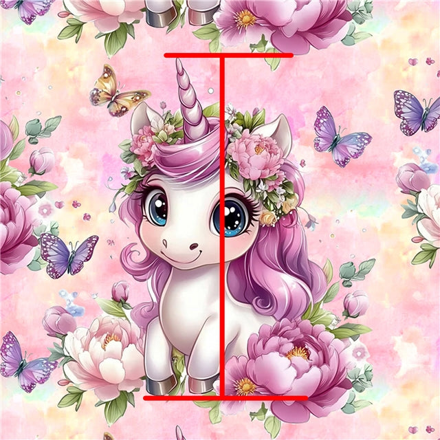 Unicorn Butterflies Floral Smooth Faux Leather Sheet