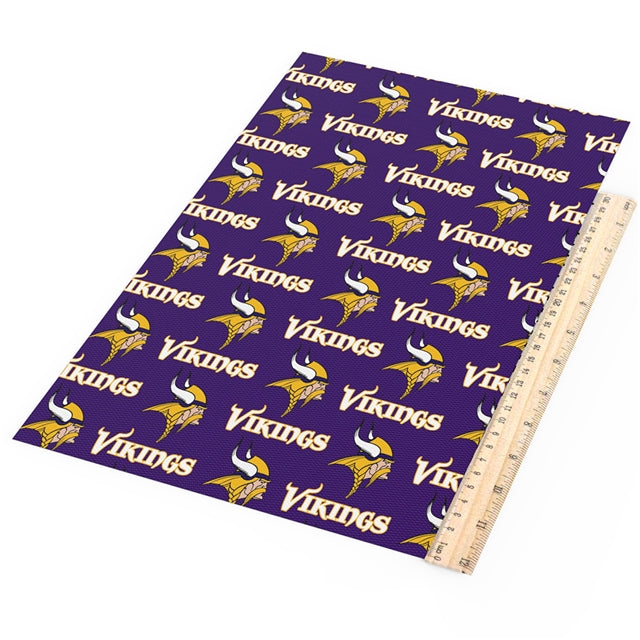 Vikings Football Faux Leather Sheet –Sports Material for DIY Accessories FeeFiFauxLeather