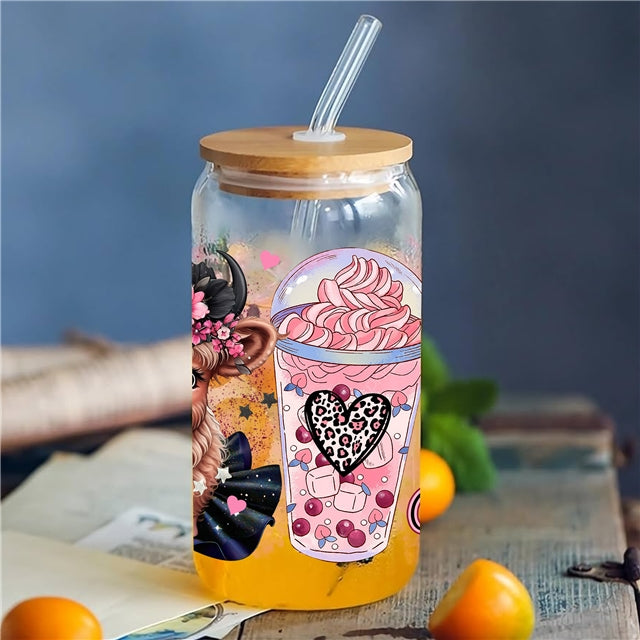 Cow UV DTF Cup Wrap – Farm Animal Tumbler Wrap for DIY Drinkware