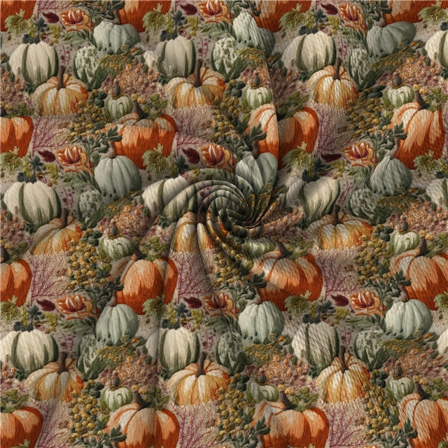 Fall Pumpkin Bullet Printed Fabric FeeFiFauxLeather