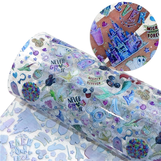 Characters Princesses Printed Smooth Faux Leather Sheet FeeFiFauxLeather