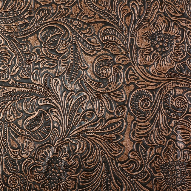 Textured Brown Printed Faux Leather Sheet FeeFiFauxLeather