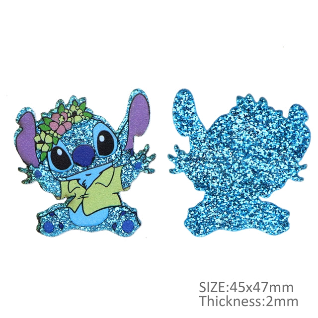 Blue Alien Glitter Resin 5 piece set FeeFiFauxLeather