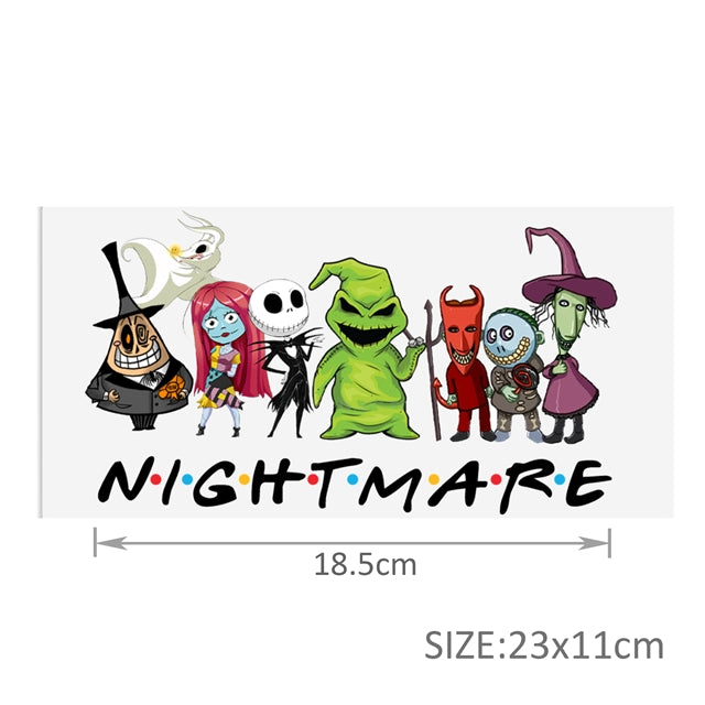 Nightmare Before Christmas UV DTF Glass Can Wrap for 16 oz Libbey Glass, Permanent and Ready to Apply, UV dtf Cup Wrap ready to ship, Glass Can Wrap