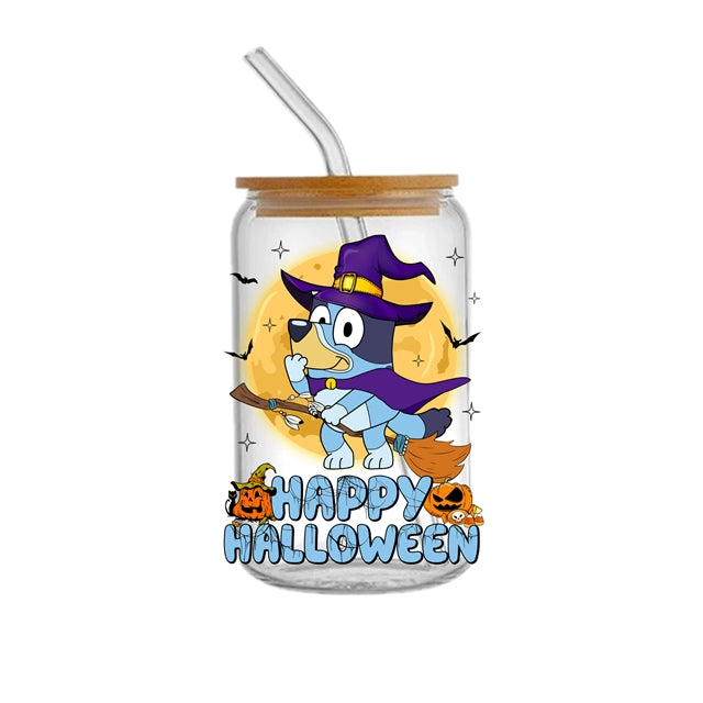 Blue Dogs Halloween UV DTF Cup Wrap – Easy Cup Wrap for Tumblers & Projects FeeFiFauxLeather