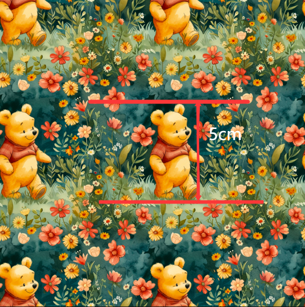 Pooh Bear Bullet Printed Fabric FeeFiFauxLeather