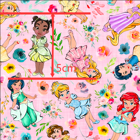 Princesses Bullet Printed Fabric FeeFiFauxLeather