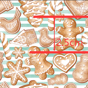 Gingerbread Christmas  Printed Smooth Faux Leather Sheet FeeFiFauxLeather