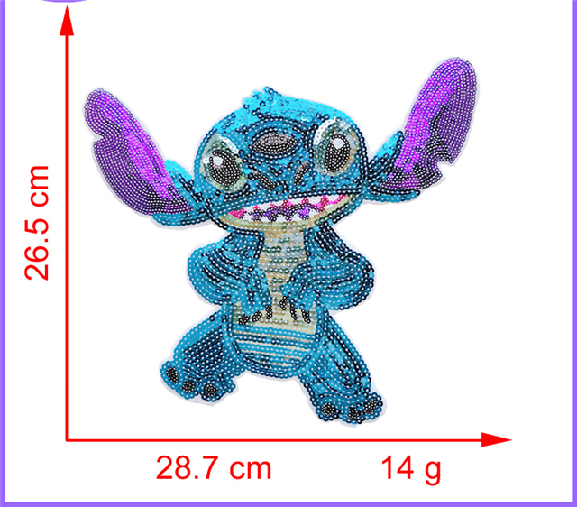 Blue Alien Sequin Embroidery Patch FeeFiFauxLeather