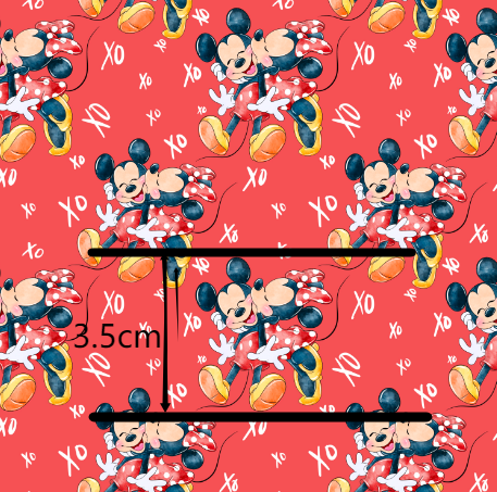 Mouse Valentine Smooth Printed Faux Leather Sheet