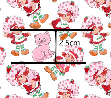 Strawberry Shortcake Smooth Printed Faux Leather Sheet FeeFiFauxLeather