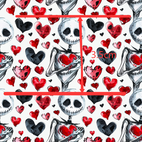 Nightmare Before Christmas Valentine Smooth Printed Faux Leather Sheet