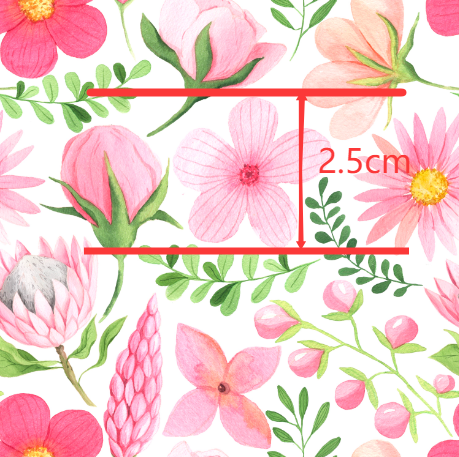 Flowers Printed Smooth Faux Leather Sheet FeeFiFauxLeather