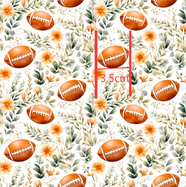 Football Bullet Printed Fabric FeeFiFauxLeather