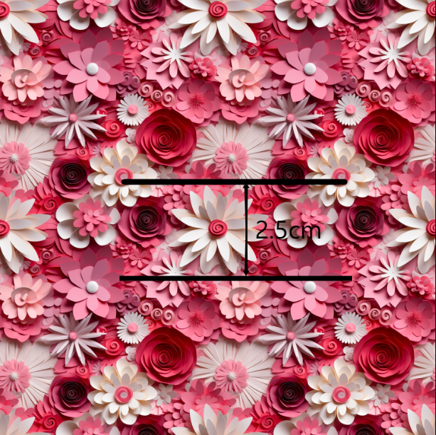 Flowers Printed Smooth Faux Leather Sheet FeeFiFauxLeather