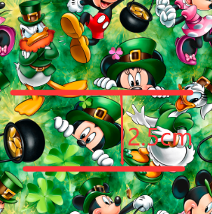 Mouse St Patrick Day Printed Smooth Faux Leather Sheet FeeFiFauxLeather
