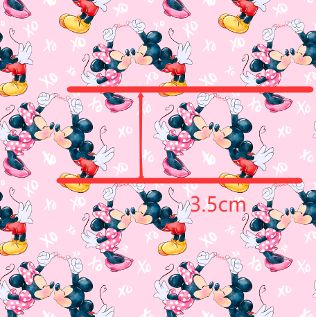 Mouse Valentine Smooth Printed Faux Leather Sheet