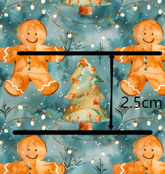 Gingerbread Christmas Smooth Printed Faux Leather Sheet