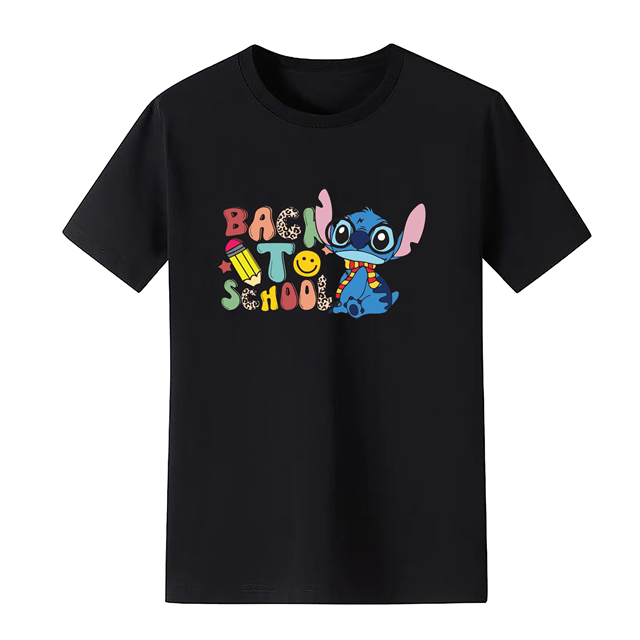 Iron-On Transfer –  Back To School Blue Alien Print 20cm