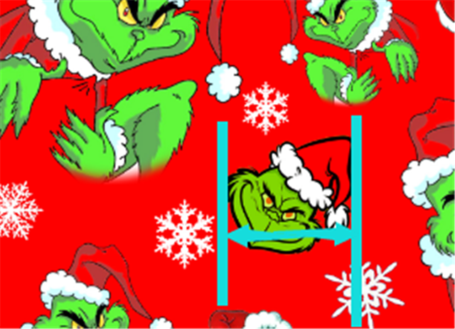 The Grinch Christmas Textured Liverpool/ Bullet Fabric with a textured feel