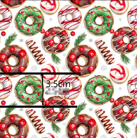 Christmas Donuts Textured Liverpool/ Bullet Fabric