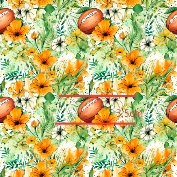 Football Bullet Printed Fabric FeeFiFauxLeather