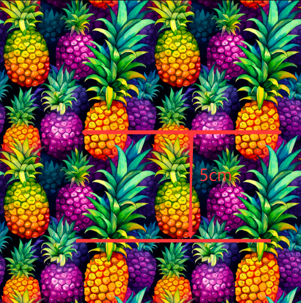 Pineapple Purple, Green and Gold Bullet Printed Fabric FeeFiFauxLeather