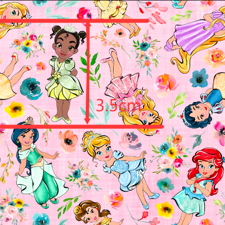 Princesses Printed Smooth Faux Leather Sheet FeeFiFauxLeather