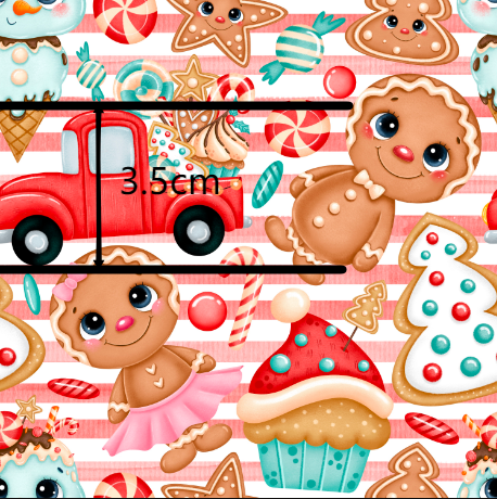 Christmas Snacks Bullet Printed Fabric FeeFiFauxLeather