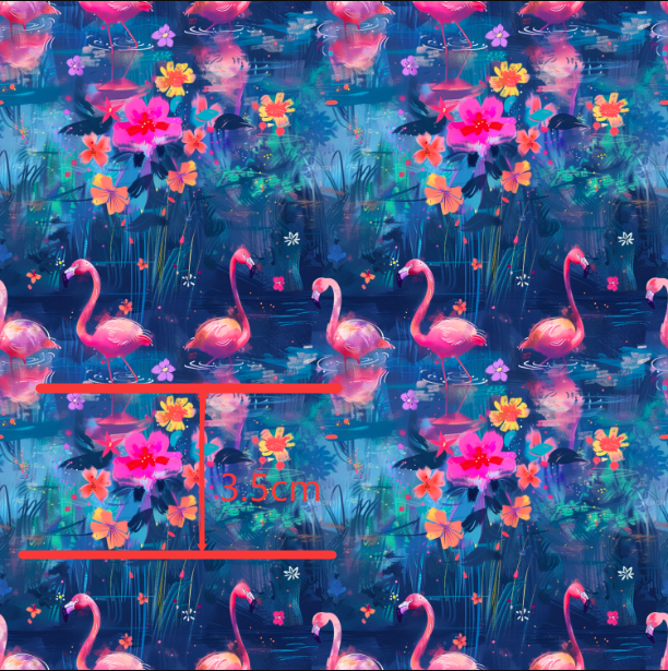 Flamingos Bullet Printed Fabric FeeFiFauxLeather