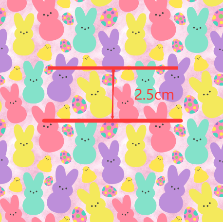 Easter Peeps Litchi Printed Faux Leather Sheet FeeFiFauxLeather