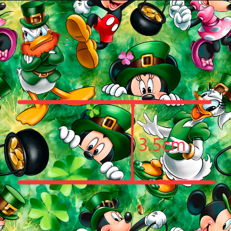 Mouse St Patrick’s Day Bullet Printed Fabric FeeFiFauxLeather