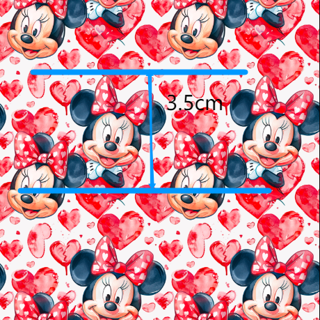Mouse Valentine Smooth Printed Faux Leather Sheet