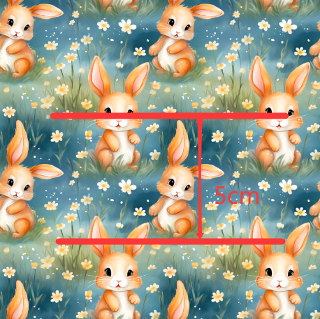 Bunny Rabbits Bullet Printed Fabric FeeFiFauxLeather