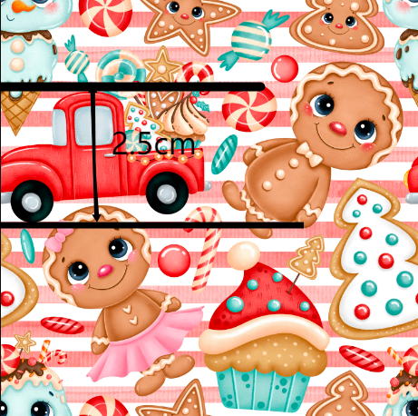 Christmas Snacks Printed Smooth Faux Leather Sheet FeeFiFauxLeather
