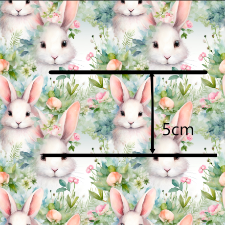 Bunny Rabbits Bullet Printed Fabric FeeFiFauxLeather