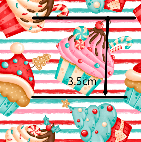Christmas Snacks Printed Smooth Faux Leather Sheet FeeFiFauxLeather