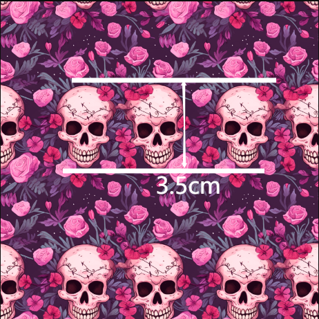 Skulls Bullet Printed Fabric FeeFiFauxLeather