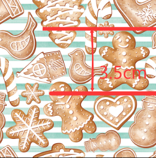 Gingerbread Christmas  Bullet Printed Fabric FeeFiFauxLeather