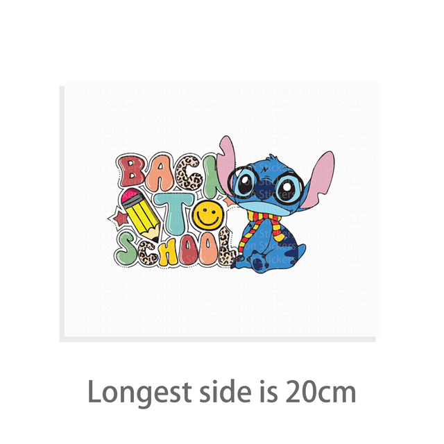 Iron-On Transfer –  Back To School Blue Alien Print 20cm