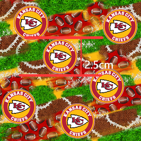 Chiefs Football Printed Faux Leather Sheet FeeFiFauxLeather