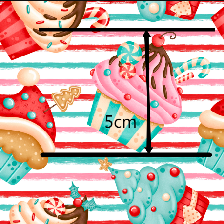 Christmas Snacks Bullet Printed Fabric FeeFiFauxLeather
